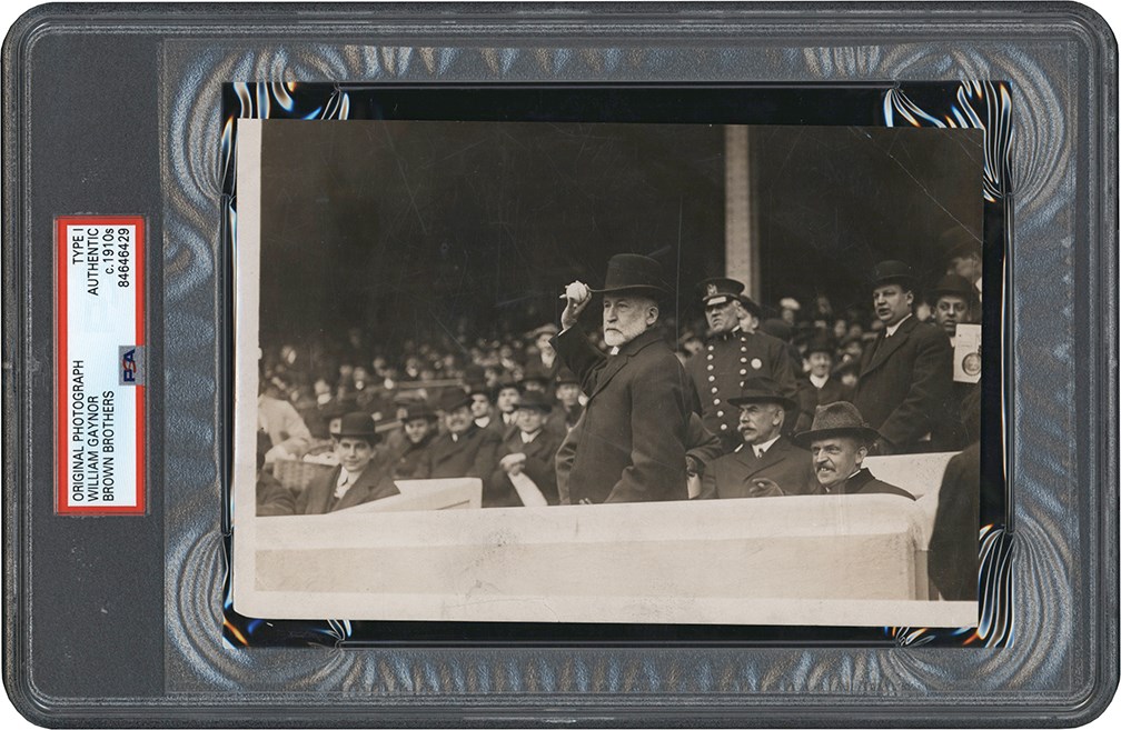 - 1910s New York City Mayor William Gaynor First Pitch Photograph (PSA Type I)