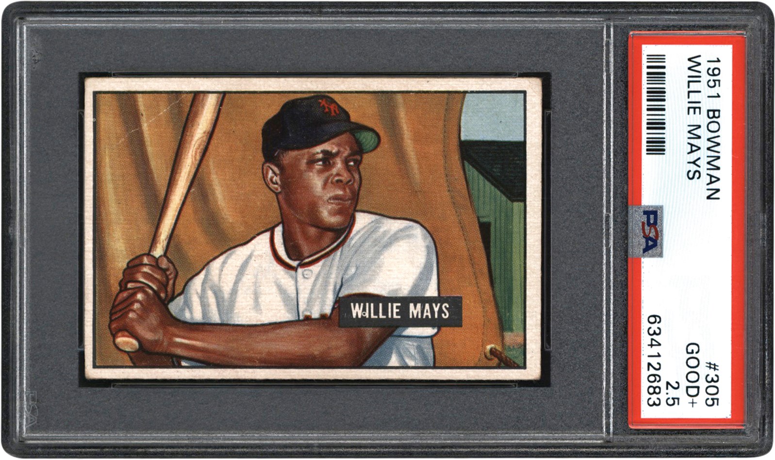 - 1951 Bowman #305 Willie Mays Rookie Card PSA GD+ 2.5