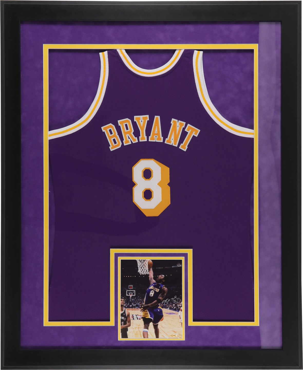 - Kobe Bryant Signed Photograph with Lakers Jersey Display (UDA)