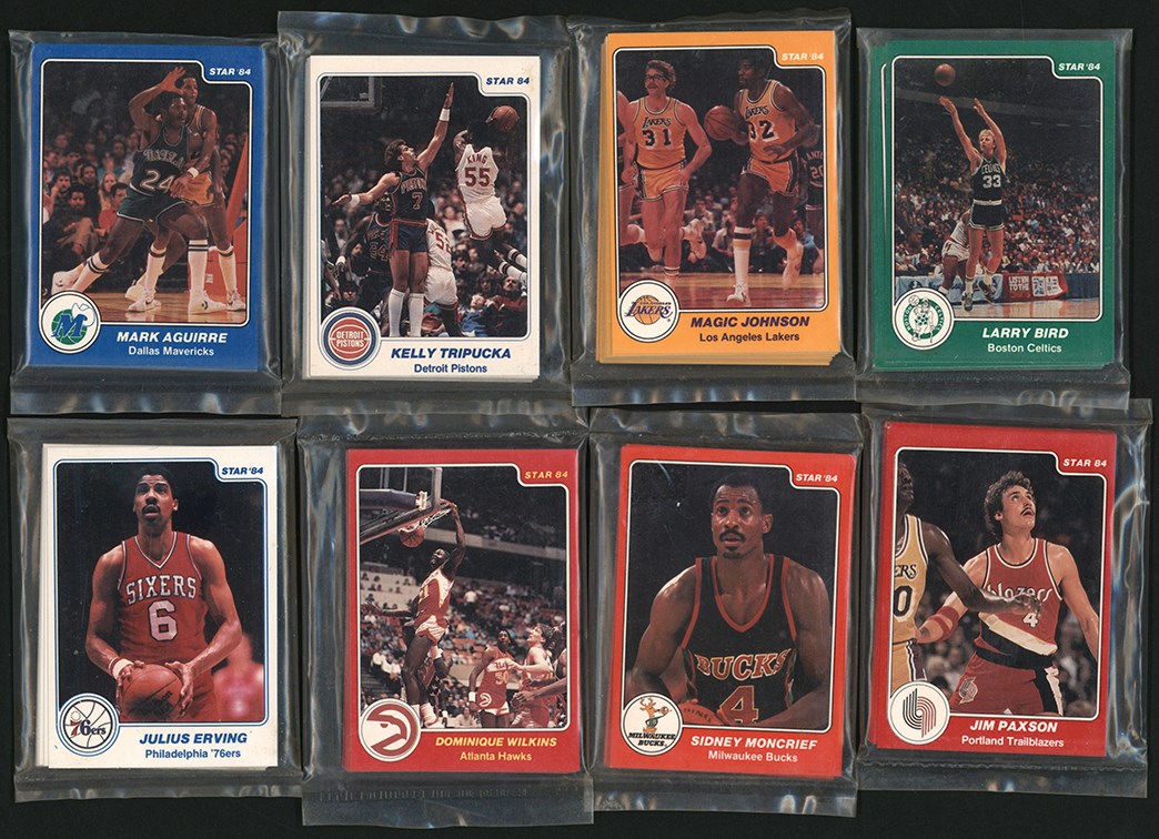 Basketball Cards - 1983-1984 Star Basketball Near-Complete Bagged Set