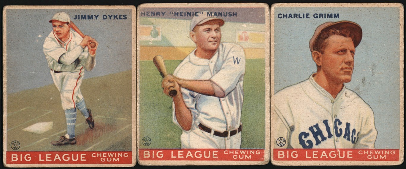 - 933 Goudey Baseball Low # Card Collection (12) w/Heinie Manush