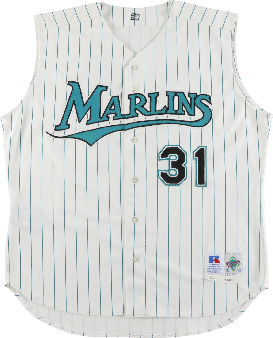 - 1998 Mike Piazza Florida Marlins Game Issued Jersey