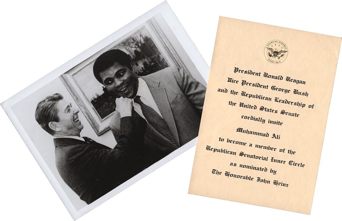 Vintage Sports Photographs - 1984 Muhammad Ali Invitation to the Republican Senatorial Inner Circle and Photograph