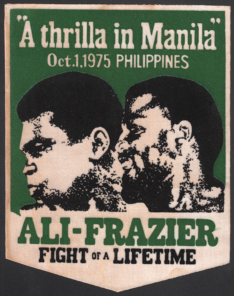 - 1975 Muhammad Ali vs. Joe Frazier  "Thrilla In Manila" - Rare Onsite Pennant (without Tassels)