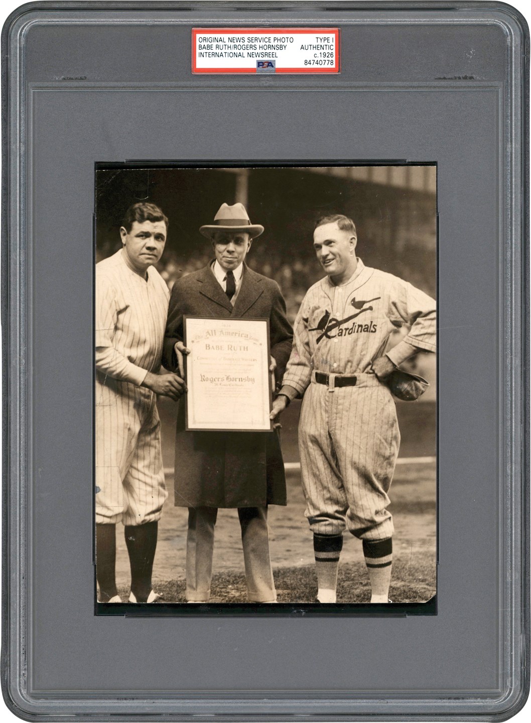 - Babe Ruth & Rogers Hornsby 1926 World Series Photograph (PSA Type I)