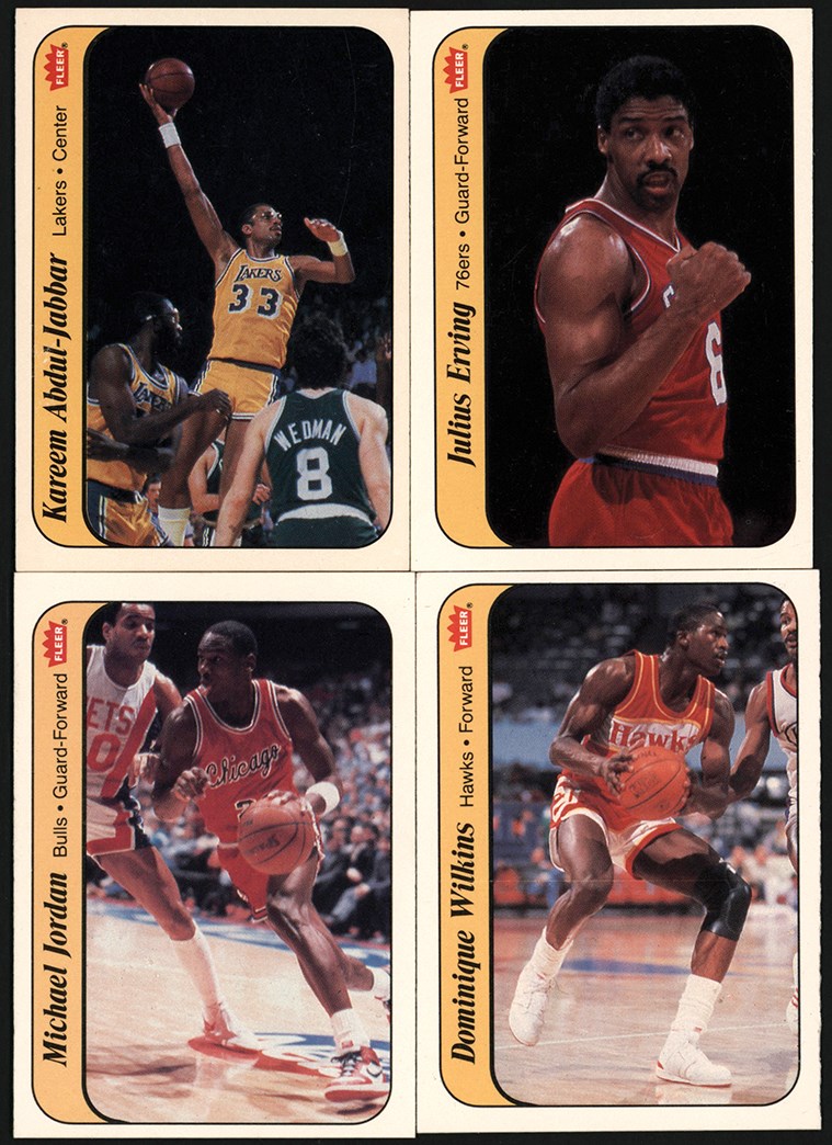 Basketball Cards - 1986-1987 Fleer Basketball Sticker Collection w/Michael Jordan Rookie (4)