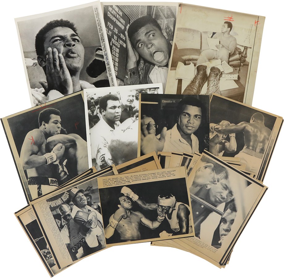 Vintage Sports Photographs - 1960-1980 Muhammed Ali Wire Photo Collection (80+)