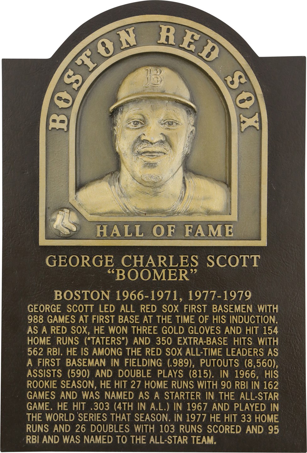 - George Scott's Personal Boston Red Sox Hall of Fame Plaque