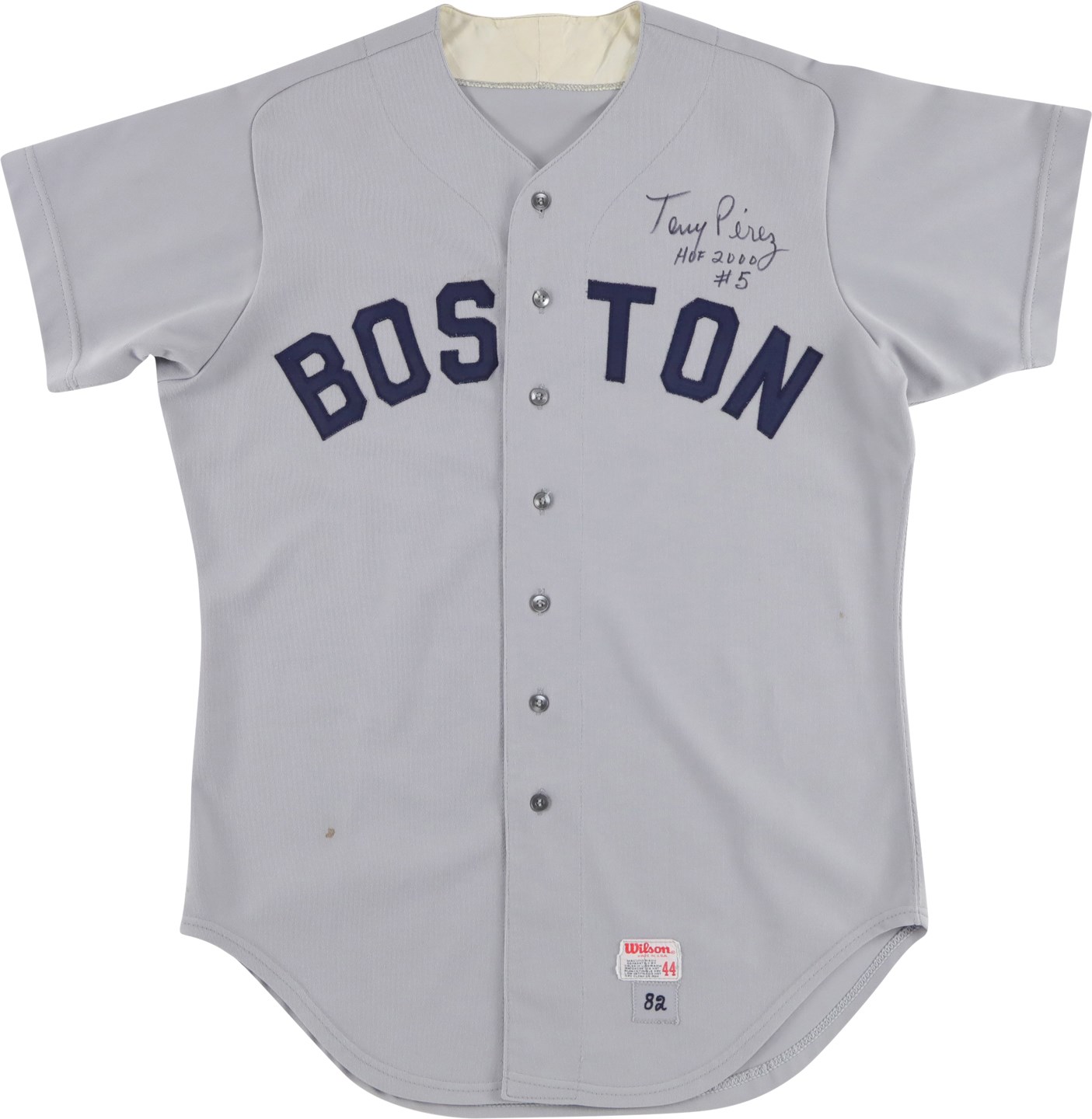 - 1982 Tony Perez Boston Red Sox Signed Game Worn Jersey