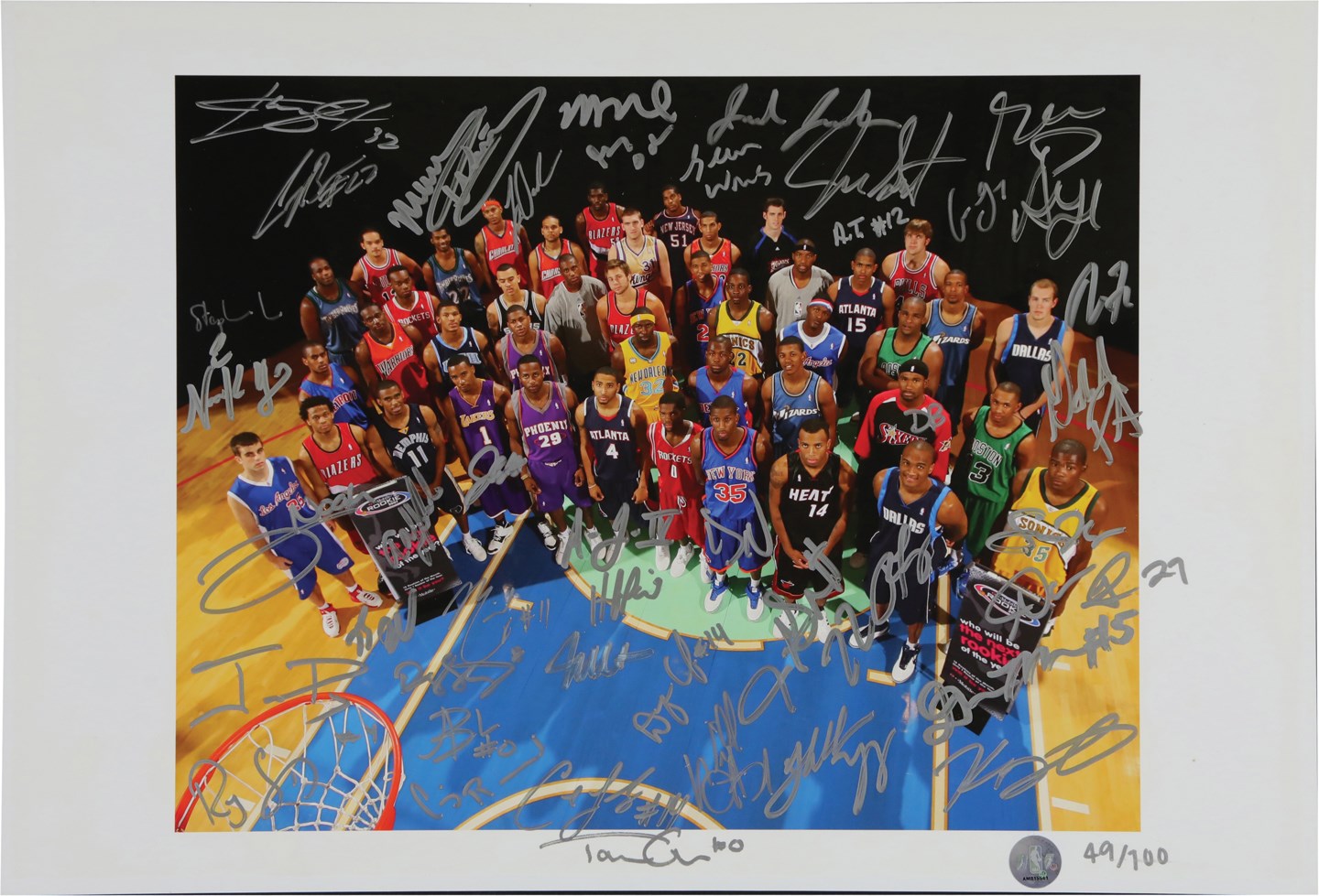 - 2007 NBA Rookie Draft Class Signed Photograph w/Kevin Durant - 59 Autos (NBA COA)