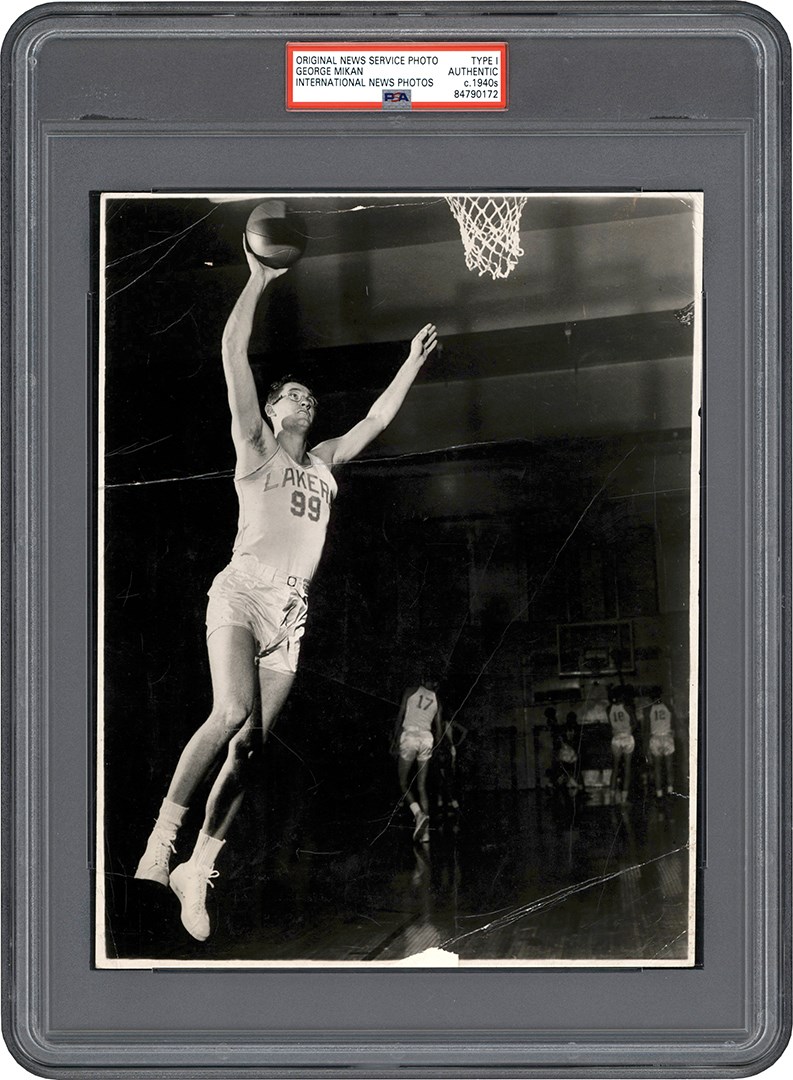 The Brown Brothers Photograph Collection - 1940s George Mikan Minneapolis Lakers Photograph (PSA Type I)