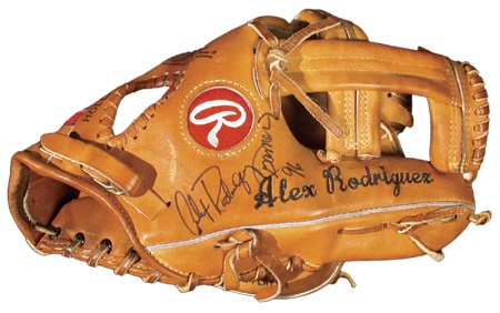Baseball Equipment - 1996 Alex Rodriguez Autographed Game Used Glove