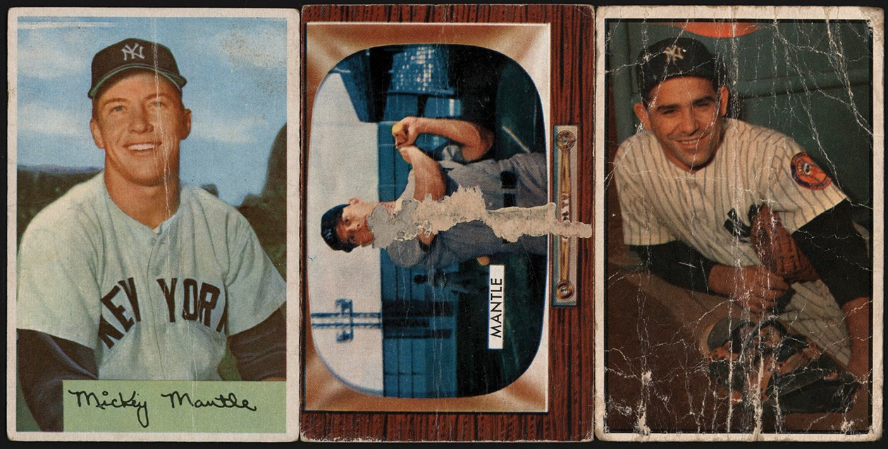 - 951-1955 Topps and Bowman Card Collection (82) w/Two Mantles