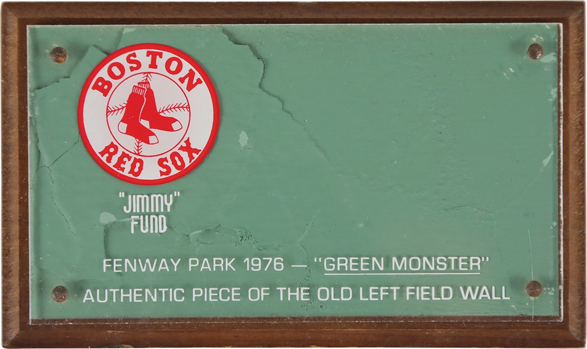 Baseball Memorabilia - Boston Red Sox Jimmy Fund Fenway Park 1976  - Green Monster