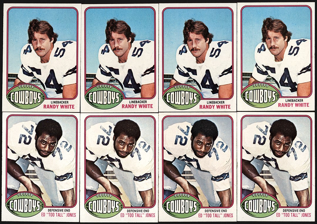 - 1976 Topps Football #158 Randy White & #427 Ed "Too Tall" Jones Rookie Card Hoard (55)