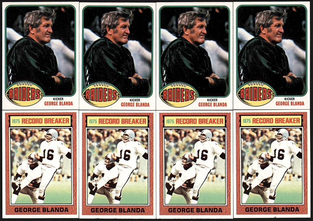 - 1976 Topps Football #1 & #355 George Blanda Card Hoard (70)