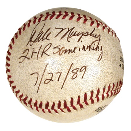 Braves - 1989 Dale Murphy 2 Homeruns in Same Inning Signed Baseball