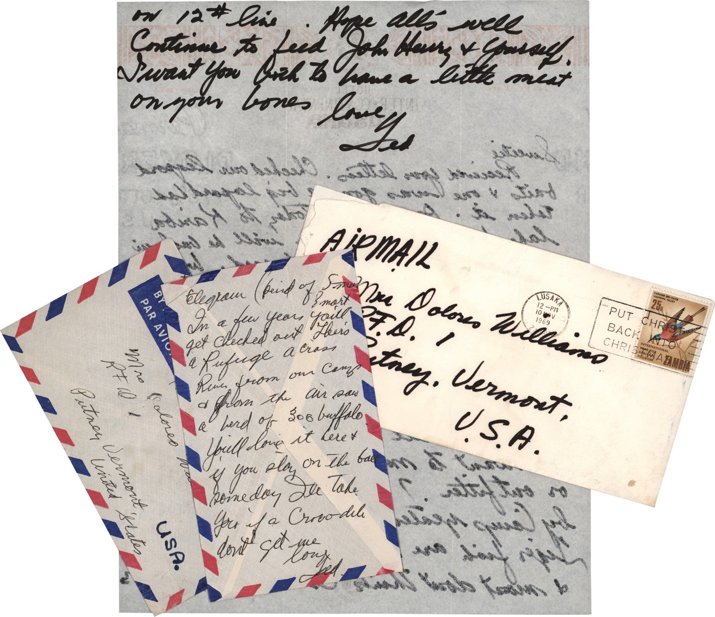 - Ted Williams Handwritten Letters (2) to Wife Delores (PSA)