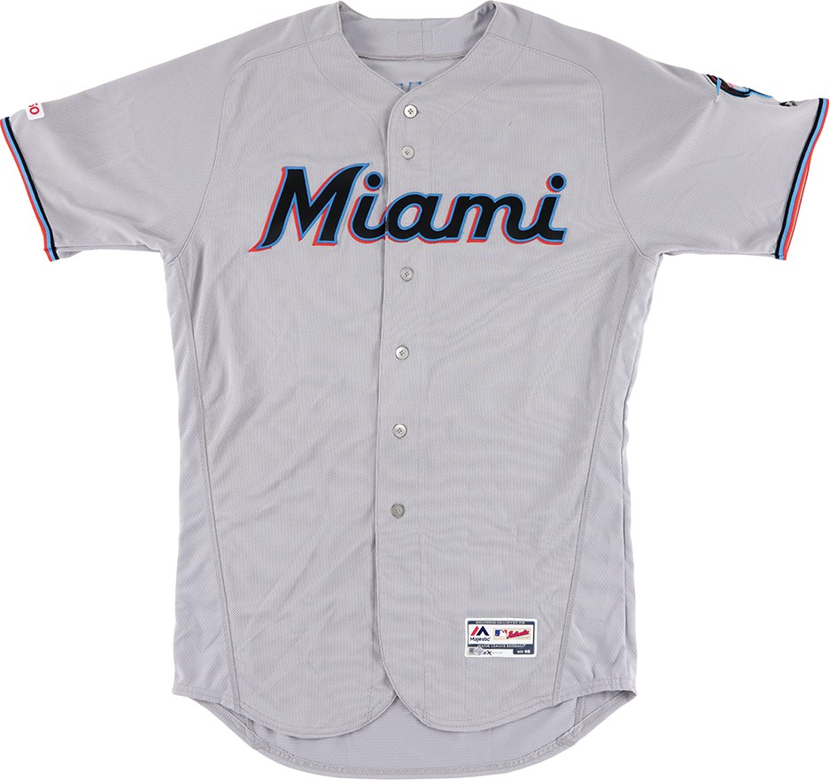 - 019 Miami Marlins Sandy Alcantara Game Worn Jersey (Photo-Matched & MLB Holo)