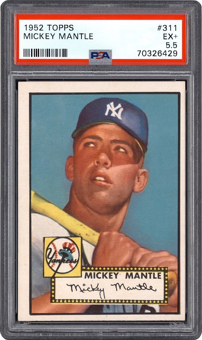 - 52 Topps Baseball #311 Mickey Mantle Card PSA EX+ 5.5 - Newly Discovered Example