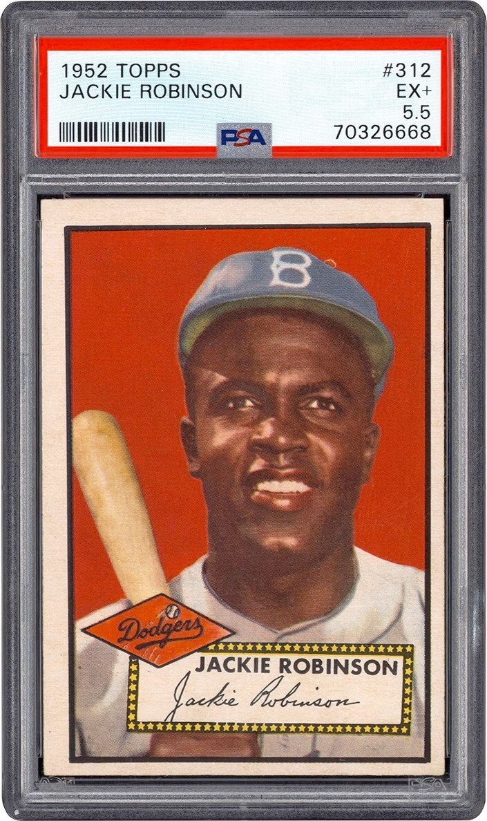 - 52 Topps Baseball #312 Jackie Robinson Card PSA EX+ 5.5 - Newly Discovered Example