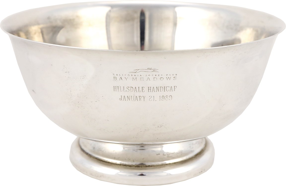1989 Bay Meadows Hillsdale Handicap Solid Silver Winner's Trophy
