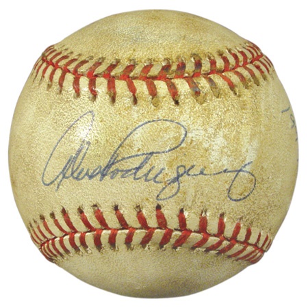 Game Used Baseballs - 1997 Alex Rodriguez Signed Home Run #17 Baseball