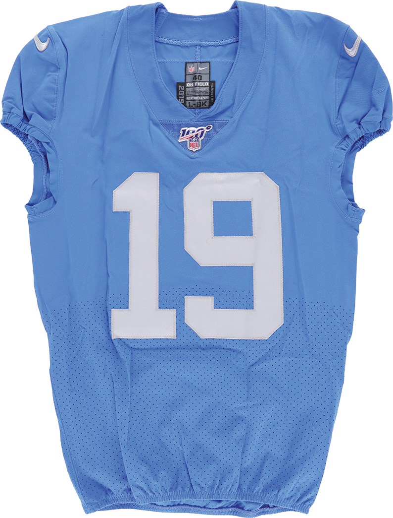 - 9/29/19 Kenny Golladay "Two Touchdown" Detroit Lions Game Worn Jersey vs. Kansas City Chiefs (Photo-Matched)