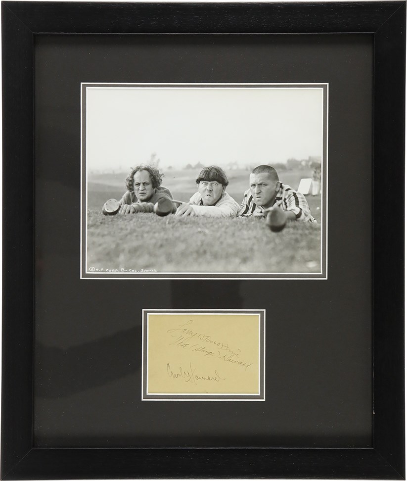 Rock And Pop Culture - The Original Three Stooges Signed Display (PSA)