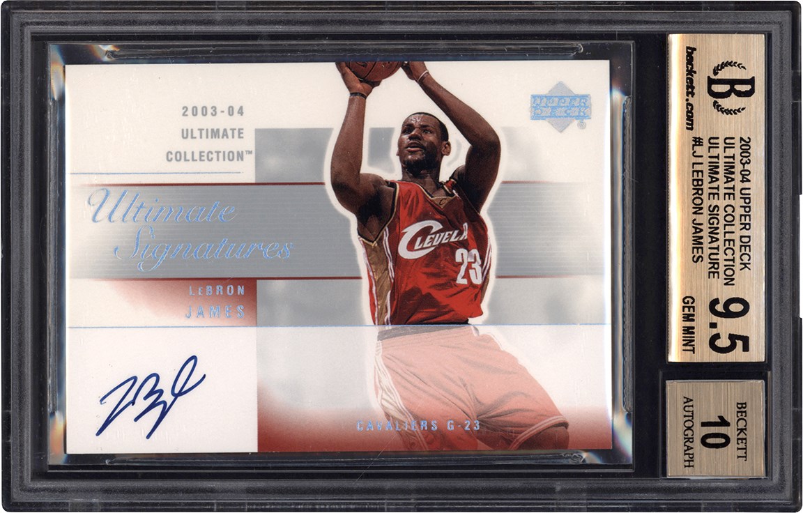 Basketball Cards - 003-2004 Ultimate Collection Basketball Ultimate Signatures #LJ LeBron James Autograph Rookie Card BGS GEM MINT 9.5 Auto 10