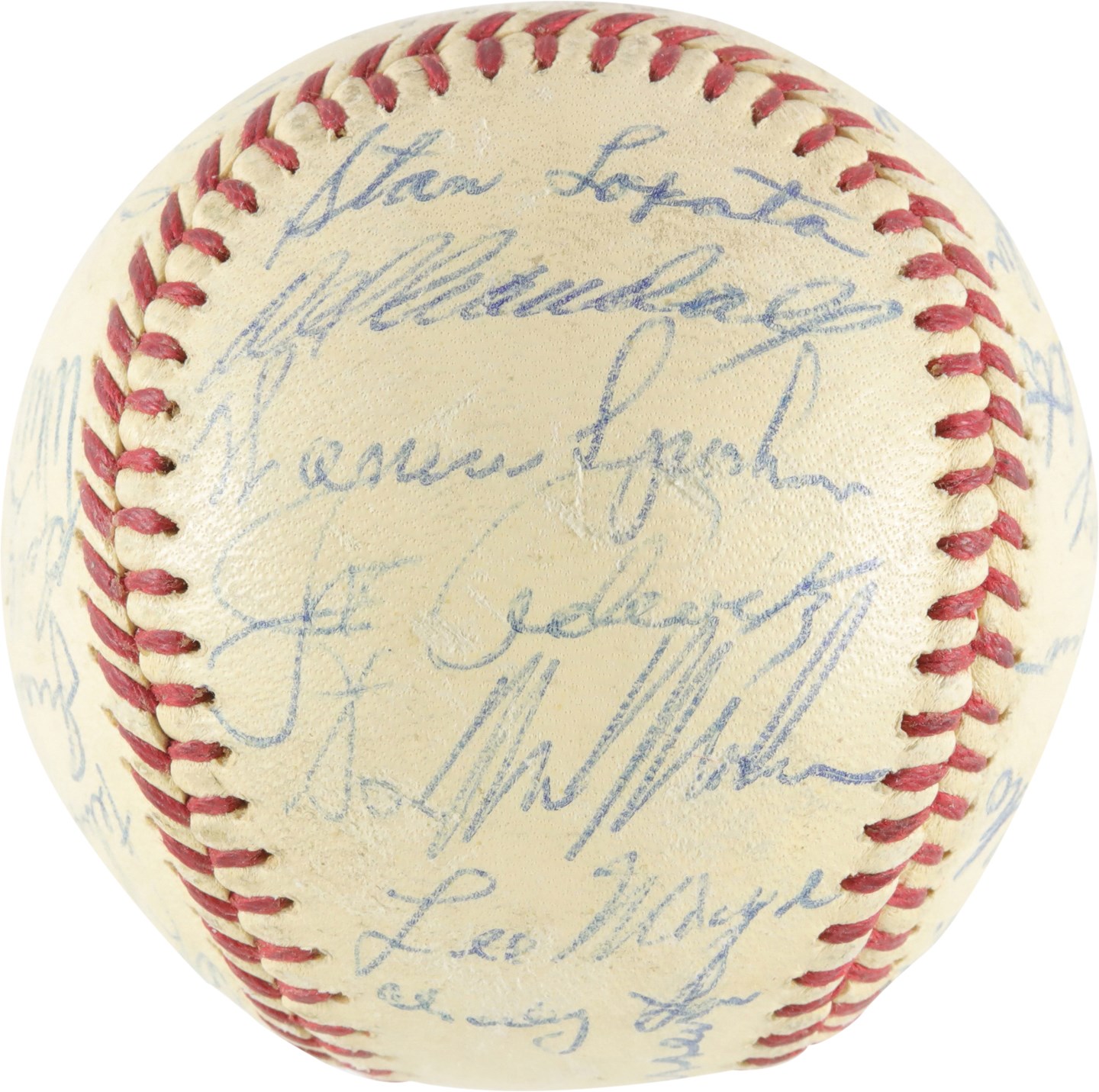 - 1960 Milwaukee Braves Team-Signed Baseball w/Aaron, Mathews & Spahn (PSA)