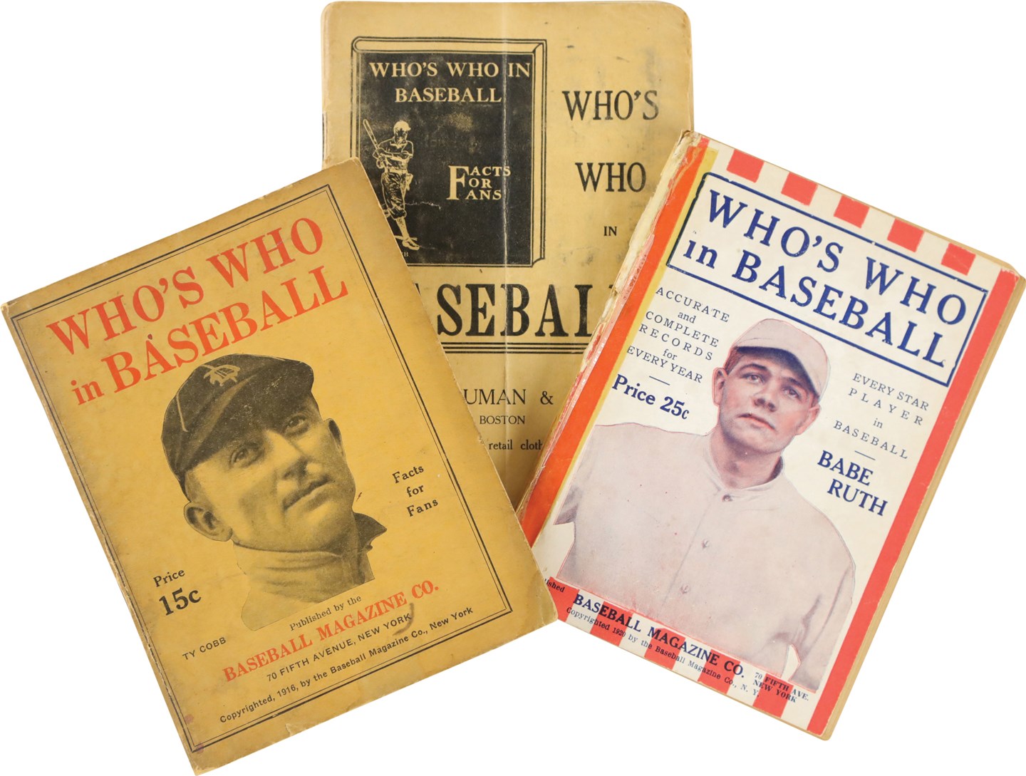 Baseball Memorabilia - Rare 1912 Who's Who in Baseball First Edition & Other Key Issues (3)