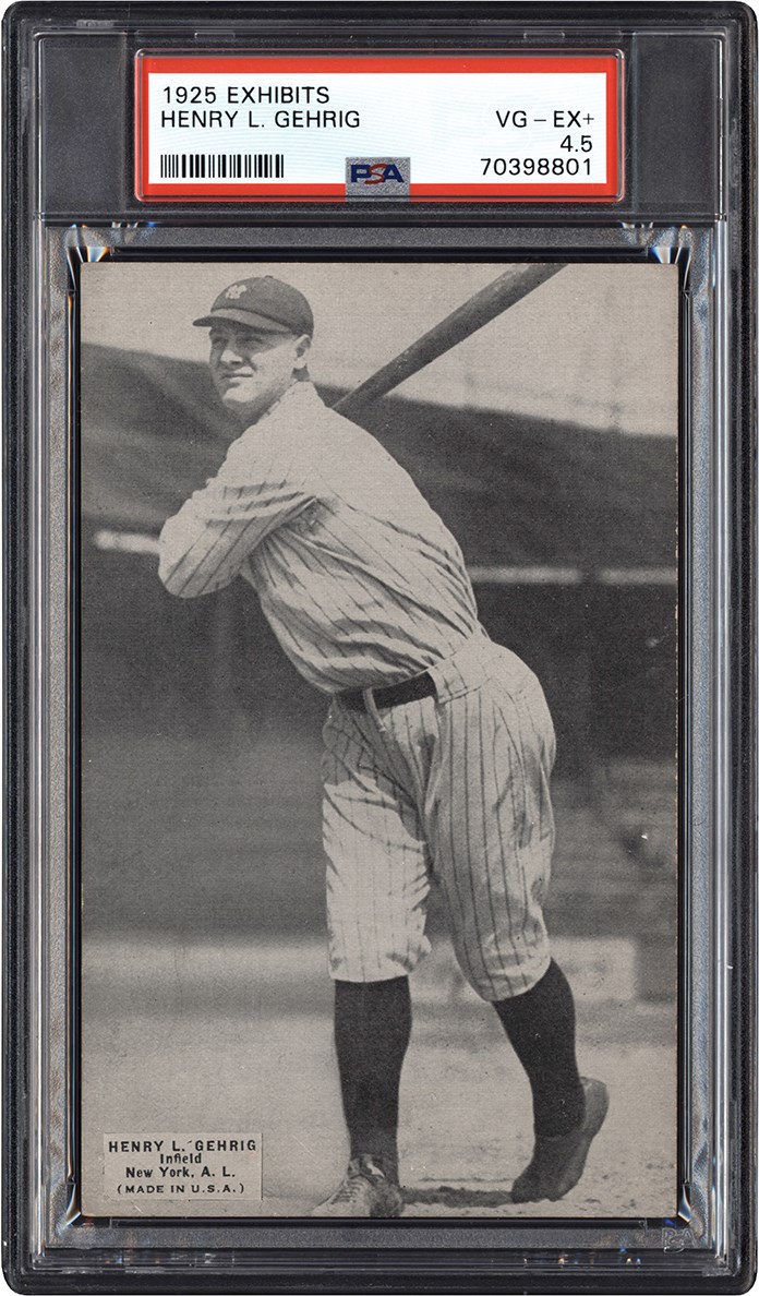 - 25 Exhibits Lou Gehrig Rookie Card PSA VG-EX+ 4.5 (Hobby Fresh Example)