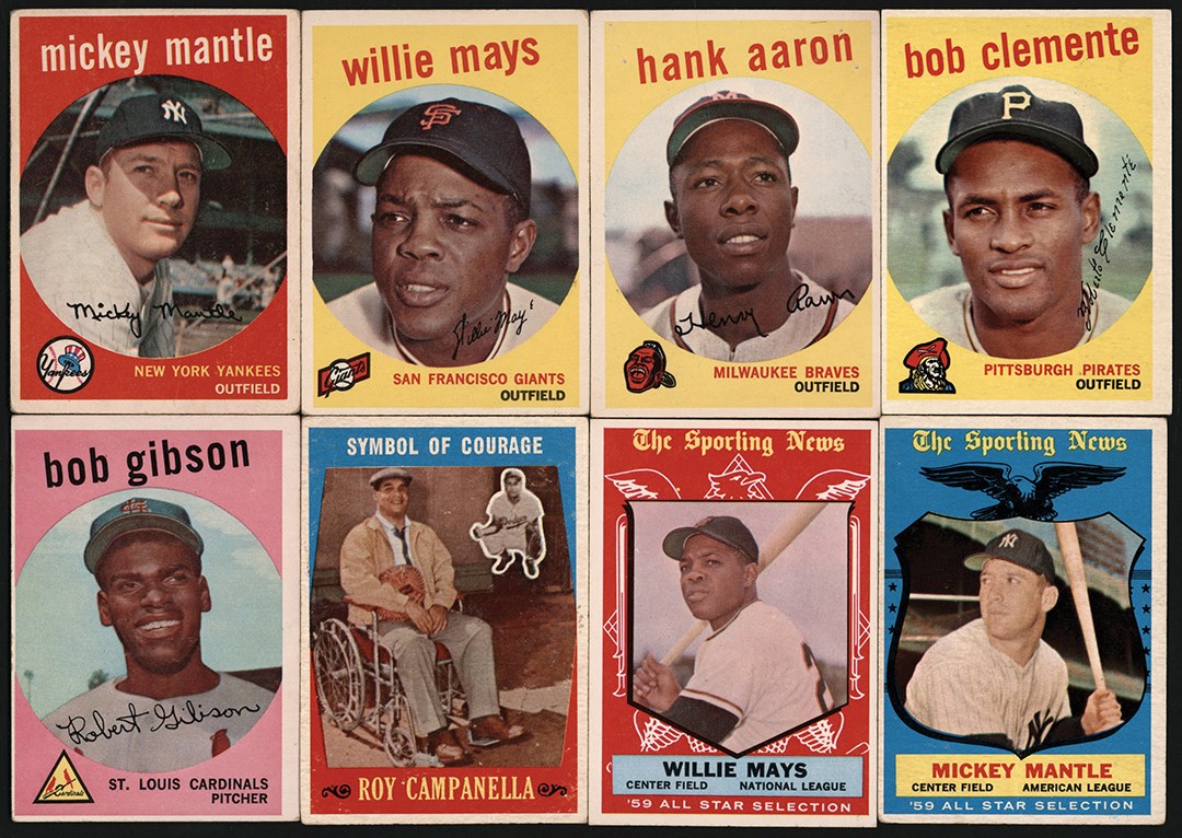 - 1959 Topps Baseball Complete Set (572) Plus Display Box & Wrappers