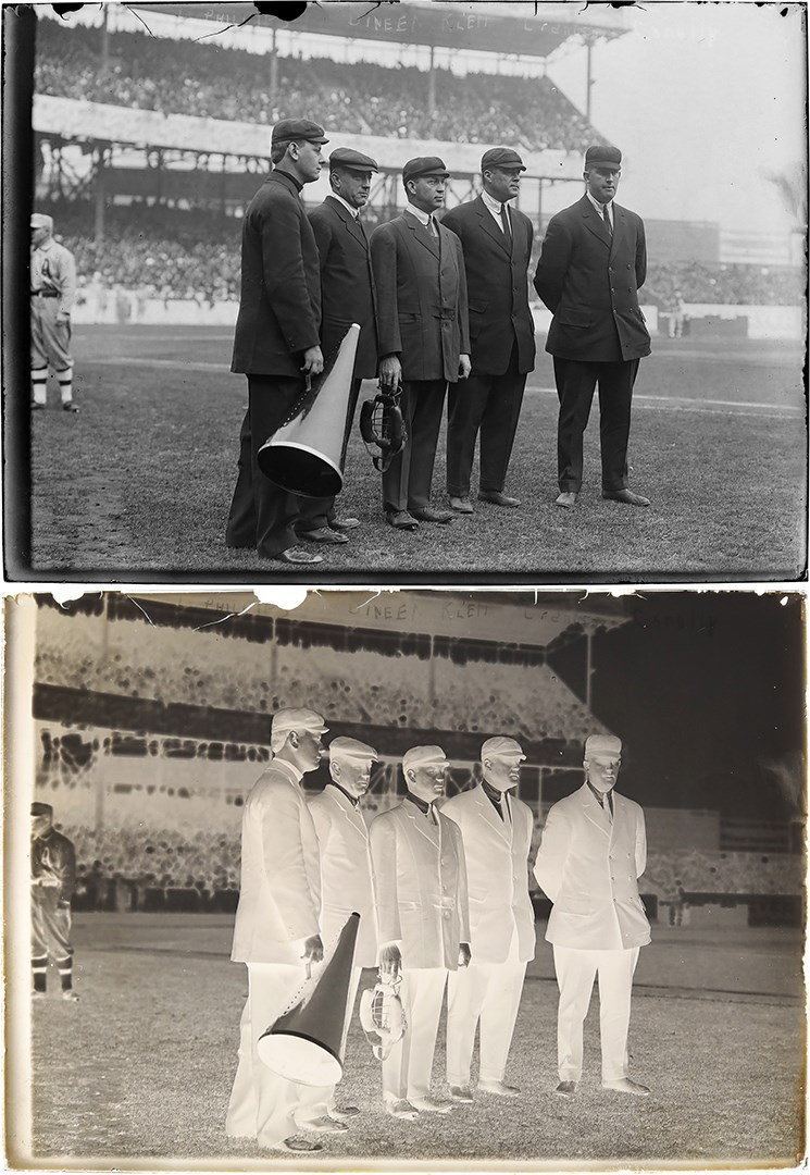 The Brown Brothers Photograph Collection - 1911 World Series Umpiring Crew with Klem & Connolly Original Glass Plate Negative