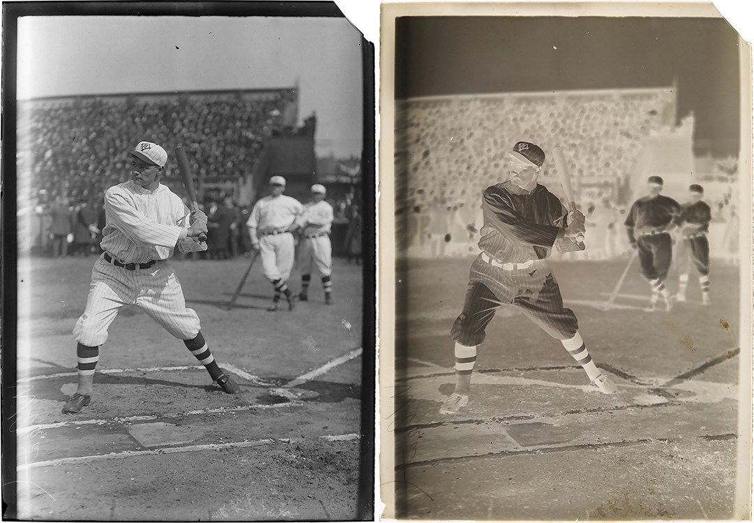 The Brown Brothers Photograph Collection - Zack Wheat at the Plate Original Glass Negative