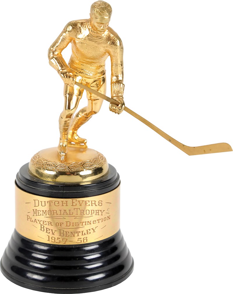 - 1957-58 Dutch Evers Memorial Trophy Presented to Bev Bentley