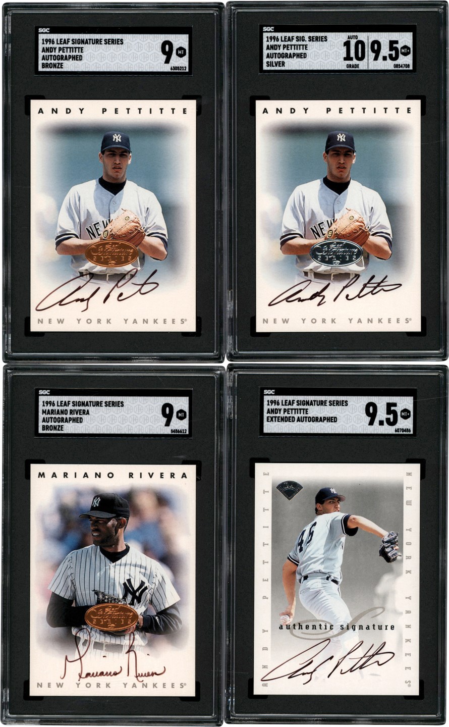 - Signed 1996 Leaf Signature Series Collection w/Mariano Rivera Rookie Card (4) All SGC