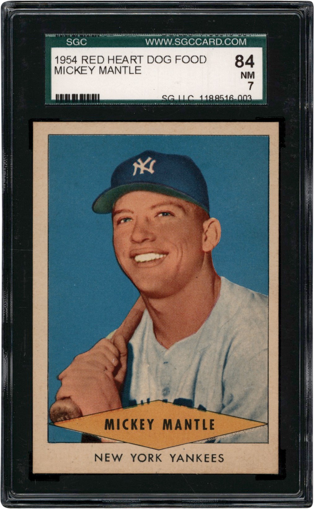 - 1954 Red Heart Mickey Mantle SGC NM 7