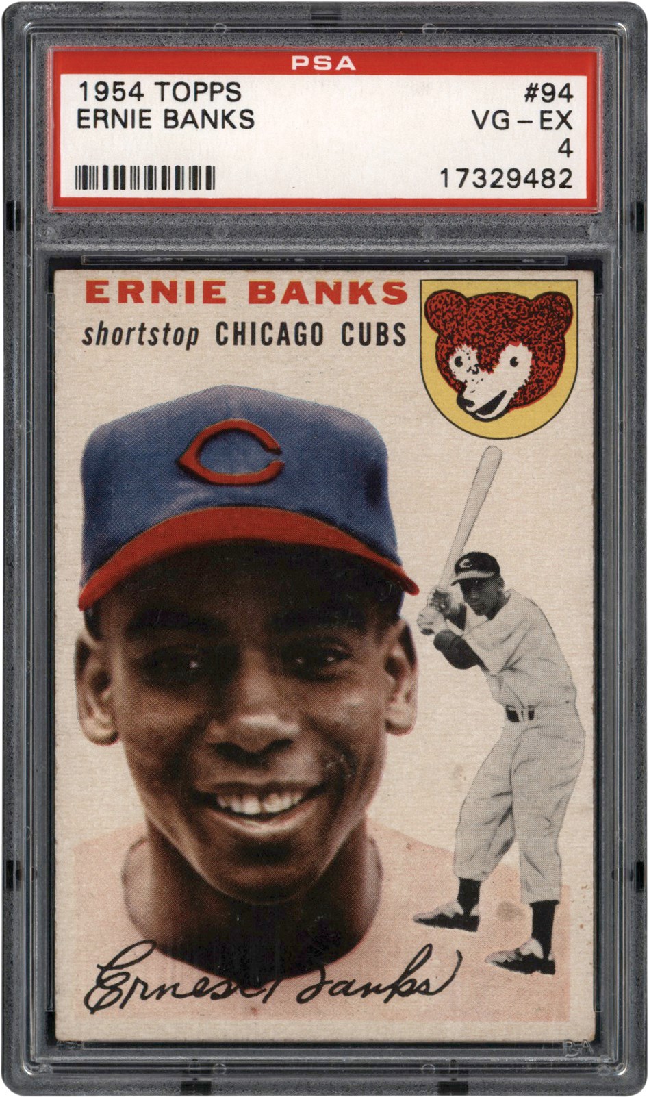 - 1954 Topps #94 Ernie Banks Rookie Card PSA VG-EX 4