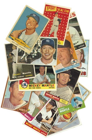 1954-1969 Topps Mickey Mantle Cards (15 different)