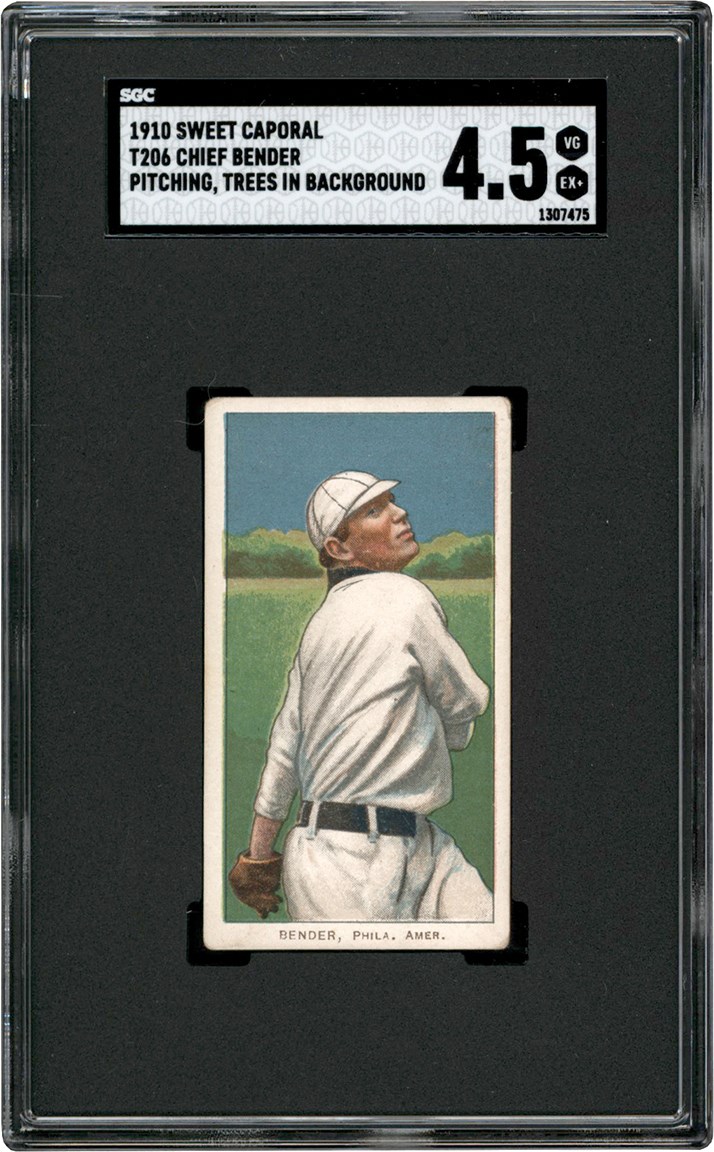 - 909-1911 T206 Chief Bender (Pitching w/Trees) SGC VG-EX+ 4.5