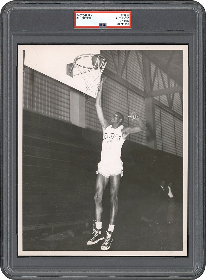 Vintage Sports Photographs - 1960s Bill Russell Photograph (PSA Type III)