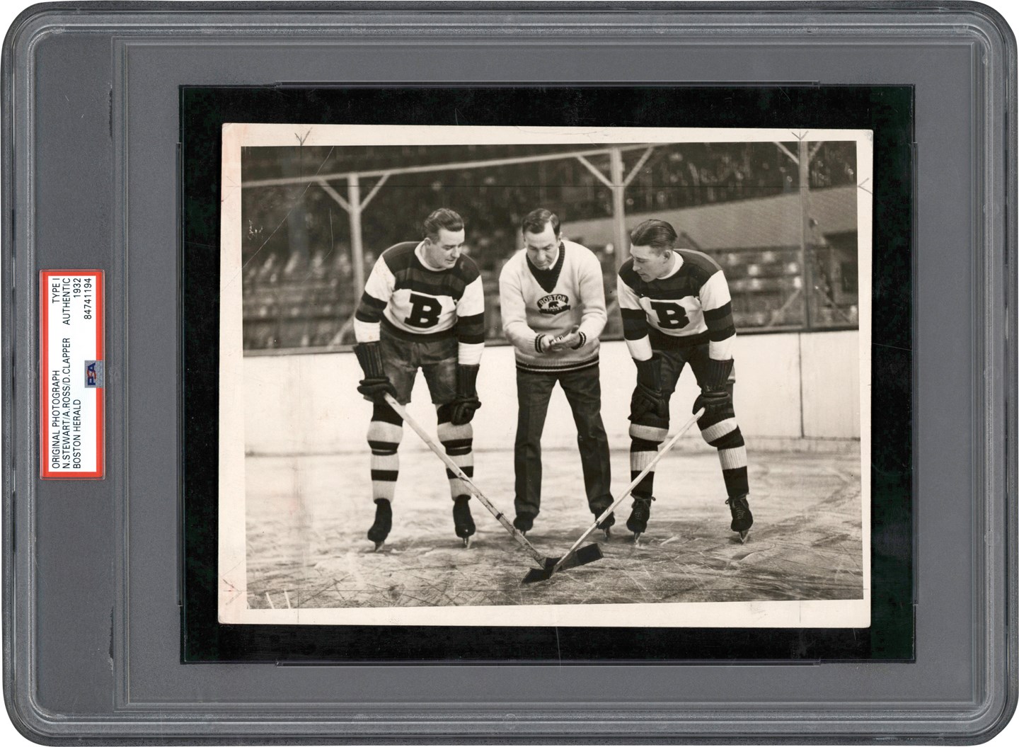 Vintage Sports Photographs - 1932 Boston Bruins Strategy Session (PSA Type I)