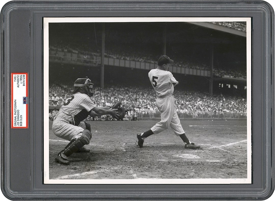 Vintage Sports Photographs - Joe DiMaggio at the Plate Photograph (PSA Type I)