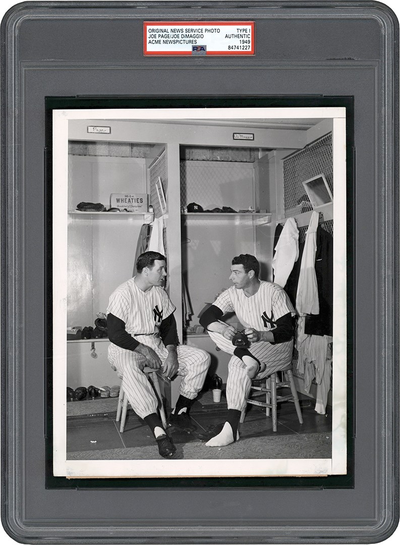 Vintage Sports Photographs - 1949 Joe DiMaggio & Joe Page Photograph (PSA Type I)