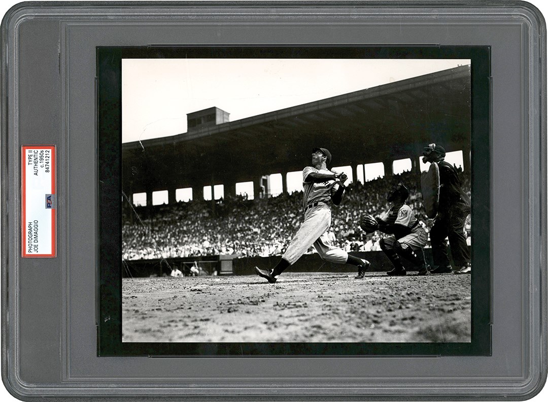 - Joe DiMaggio Takes a Cut at the Plate Photograph (PSA Type II)