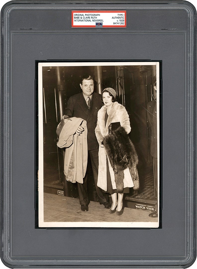 Vintage Sports Photographs - Circa 1929 Babe Ruth & Claire Ruth Photograph (PSA Type I)