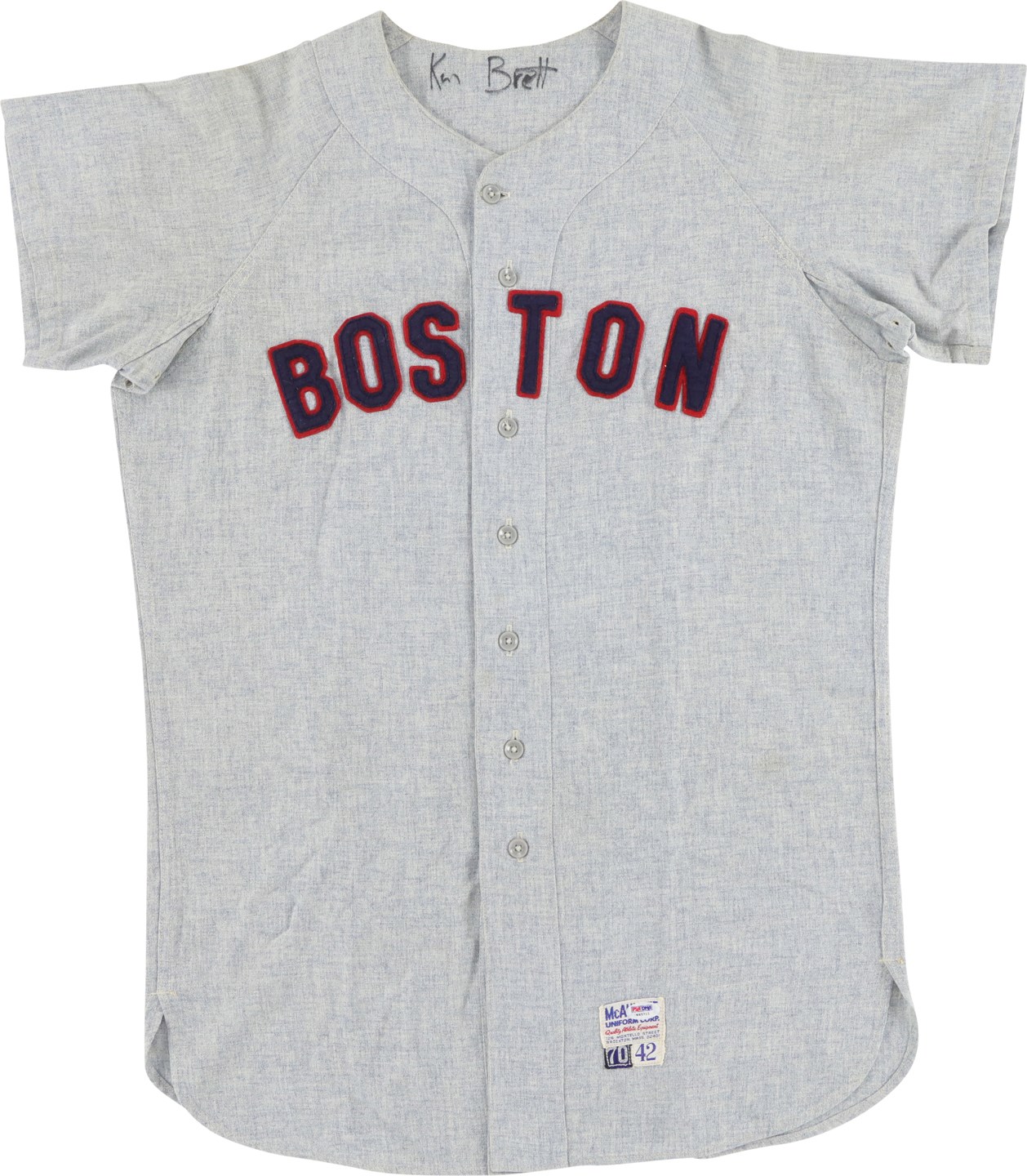 - 1970 Ken Brett Boston Red Sox Signed Game Worn Jersey