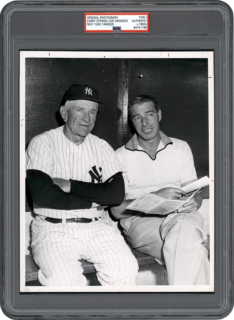 - Joe DiMaggio & Casey Stengel Photograph (PSA Type I)